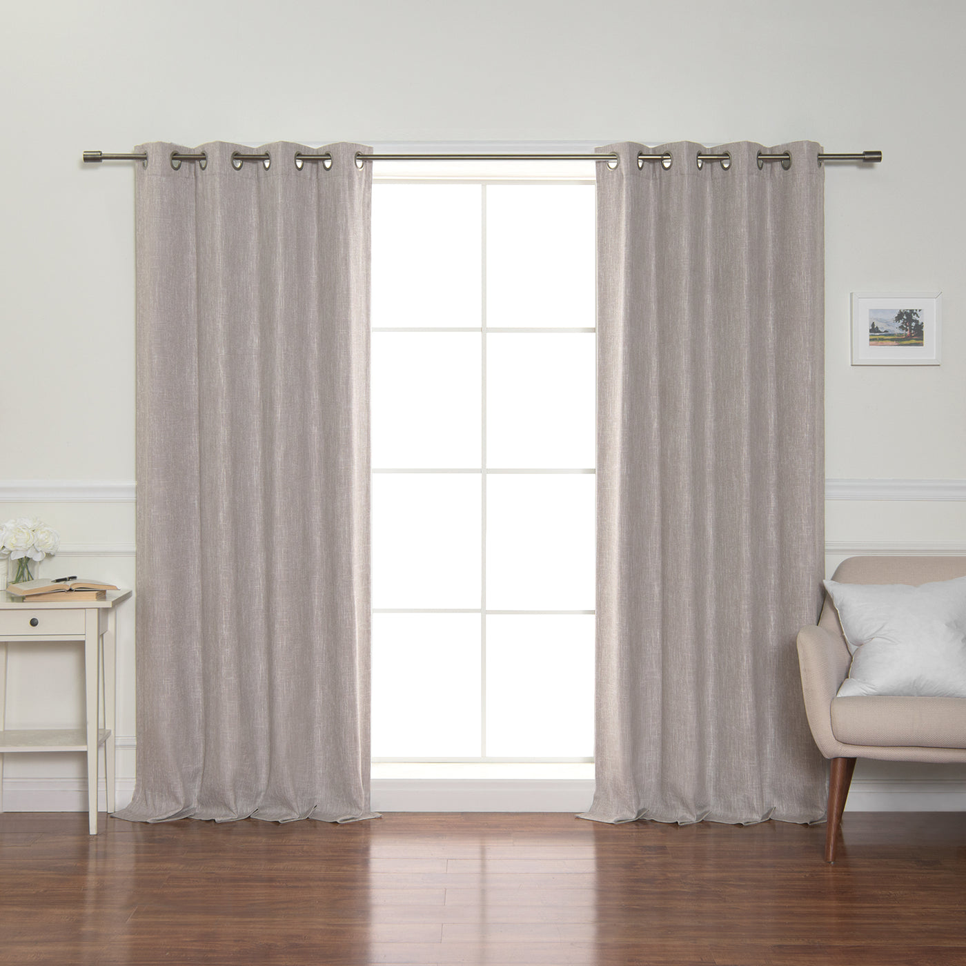 Linen-Look Grommet Blackout Curtains