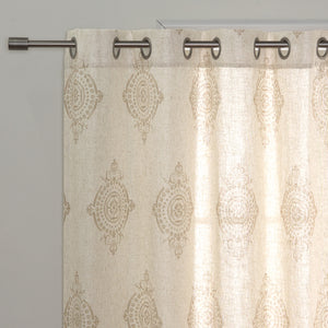 Royal Medallion Linen Blend Curtains