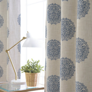 Linen Blend Medallion Blackout Curtain