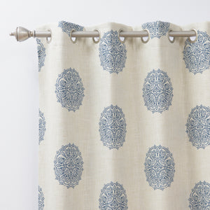 Linen Blend Medallion Blackout Curtain