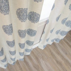 Linen Blend Medallion Blackout Curtain