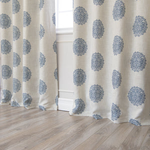 Linen Blend Medallion Blackout Curtain
