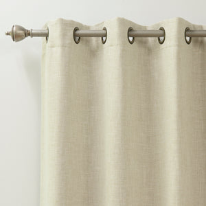 Linen Blend Blackout Curtain - Natural