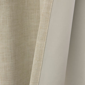 Linen Blend Blackout Curtain - Natural