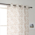 Opaque Beige Leaf Curtains