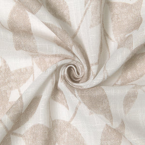 Opaque Beige Leaf Curtains