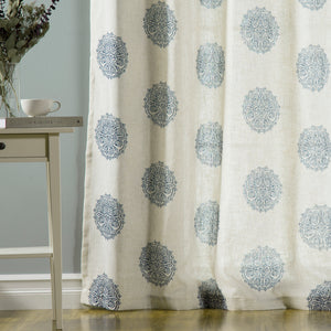 Linen Blend Medallion Curtains