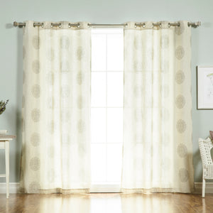 Linen Blend Medallion Curtains