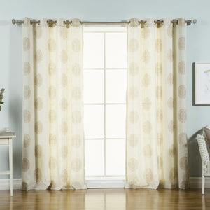 Linen Blend Medallion Curtains