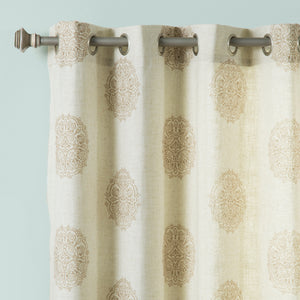 Linen Blend Medallion Curtains