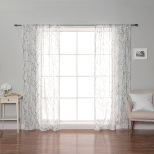 Sheer Watercolor Tree Branch Curtains