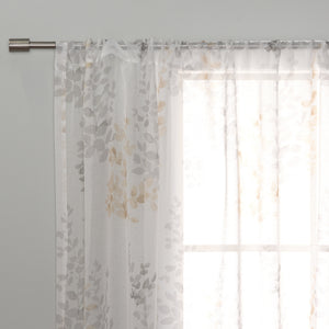 Sheer Watercolor Leaves Curtains