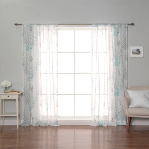 Sheer Watercolor Leaves Curtains
