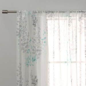 Sheer Watercolor Leaves Curtains
