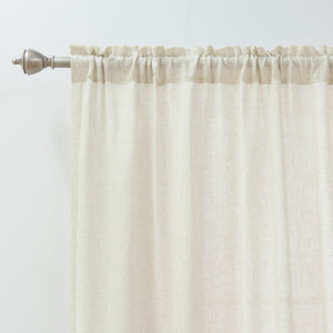 Linen Blend Ruffle Curtain - Natural