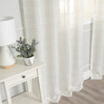 Faux Linen Checkered Curtains