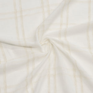 Faux Linen Checkered Curtains