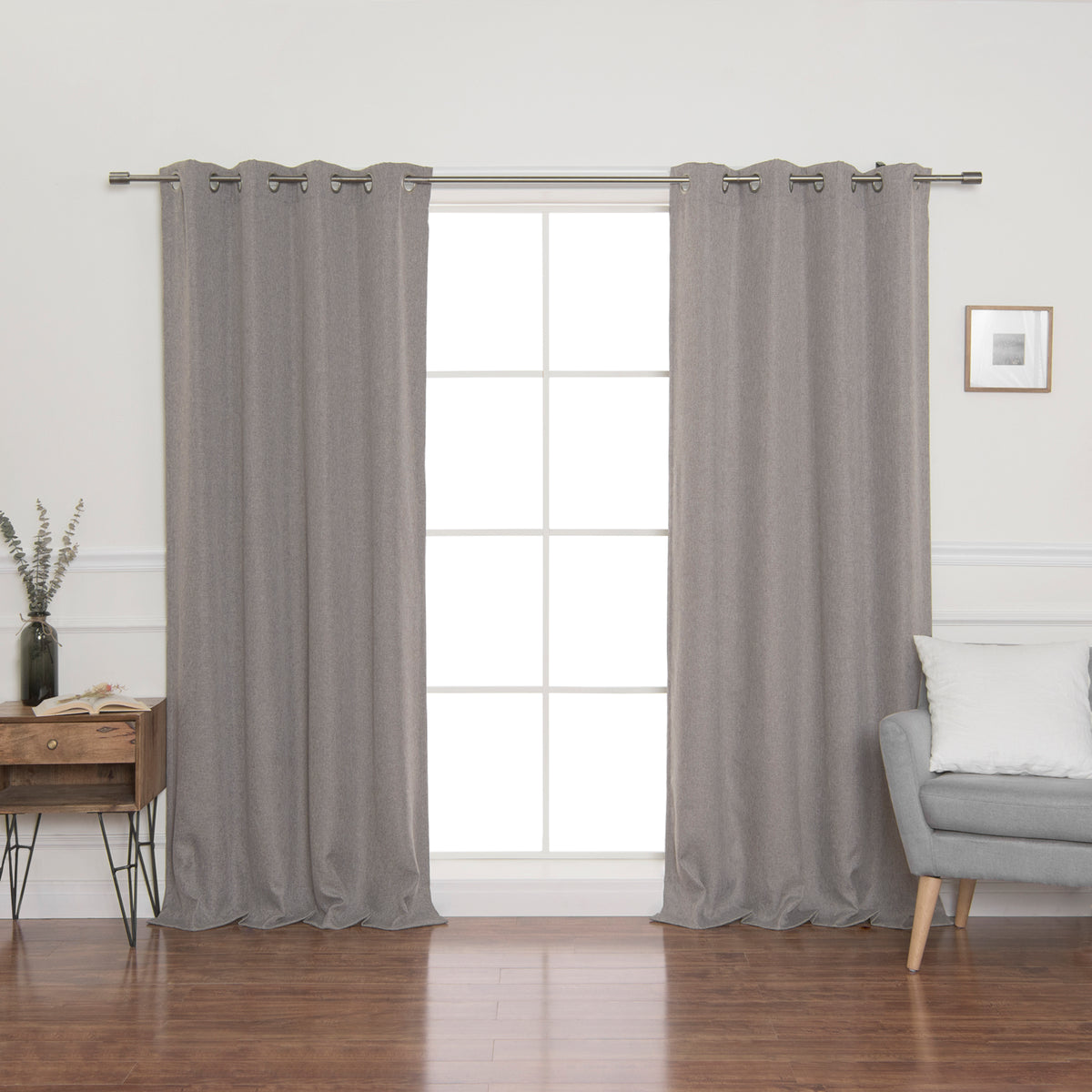 Faux Linen Blackout Grommet Curtain