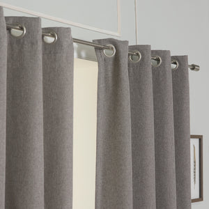 Faux Linen Blackout Grommet Curtain
