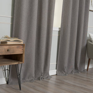 Faux Linen Blackout Grommet Curtain