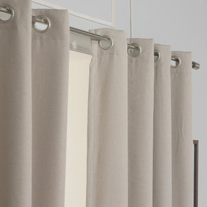 Faux Linen Blackout Grommet Curtain