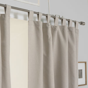 Faux Linen Blackout Tab Top Curtain