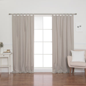 Faux Linen Blackout Tab Top Curtain