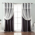 uMIXm Dimanche Tulle & Bronze Grommet Blackout Curtains