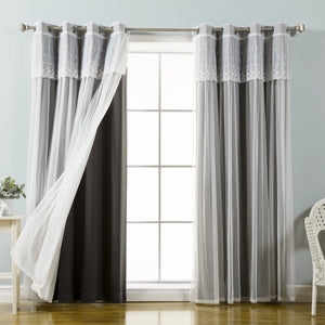 uMIXm Dimanche Tulle & Silver Grommet Blackout Curtains