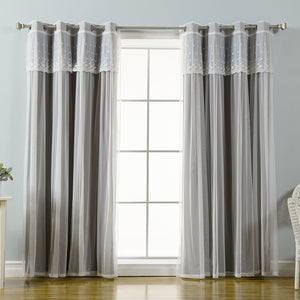 uMIXm Dimanche Tulle & Silver Grommet Blackout Curtains