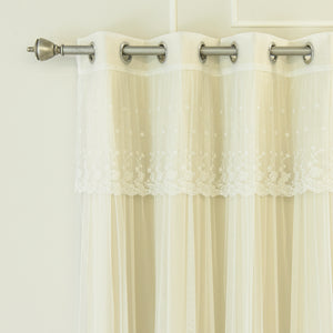 uMIXm Dimanche Tulle & Silver Grommet Blackout Curtains