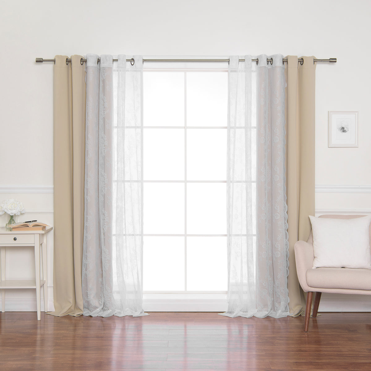 Rose Sheers & Blackout Curtains