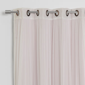 uMIXm Tulle & Bronze Grommet Blackout Curtains