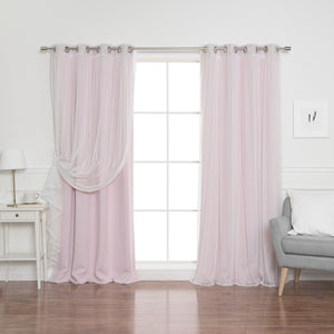 uMIXm Tulle & Silver Grommet Blackout Curtains