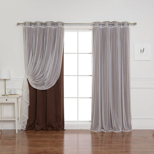uMIXm Tulle & Silver Grommet Blackout Curtains
