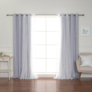 Mix & Match Tulle & Linen-Look Grommet Blackout Curtains