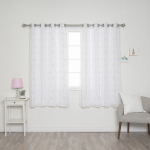 uMIXm Tulle & Flamingo Print Curtains