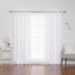 uMIXm Tulle & Flamingo Print Curtains