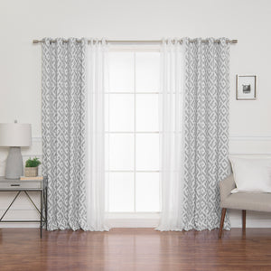 uMIXm Tulle & Geo Lattice Blackout Curtains