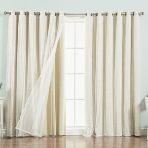 uMIXm Wide Dot Lace & Blackout Curtains