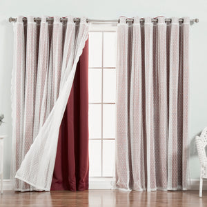 uMIXm Wide Dot Lace & Blackout Curtains