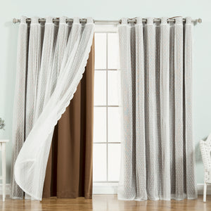 uMIXm Wide Dot Lace & Blackout Curtains