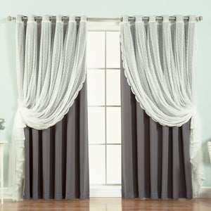 uMIXm Wide Dot Lace & Blackout Curtains