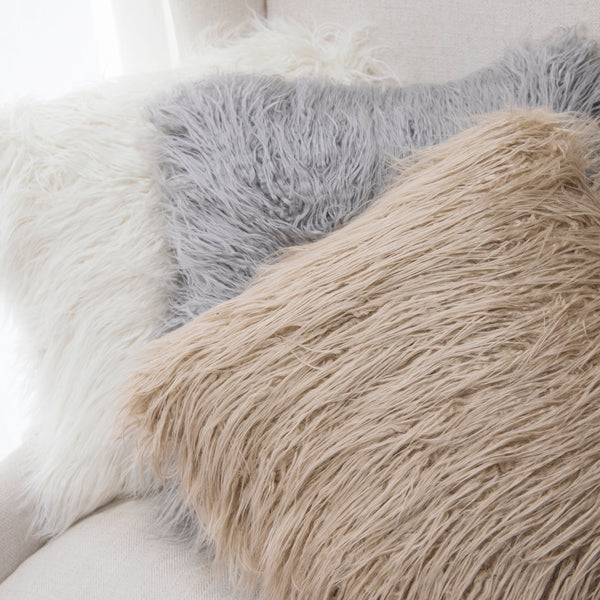 Faux Mongolian Lamb Fur Pillow