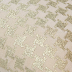 Metallic Houndstooth Velvet Pillow Cover