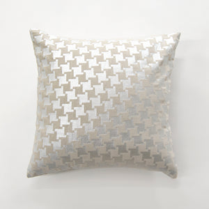 Metallic Houndstooth Velvet Pillow Cover