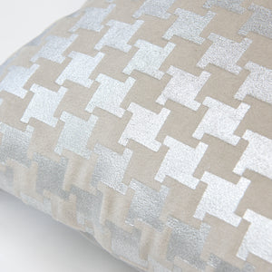 Metallic Houndstooth Velvet Pillow Cover