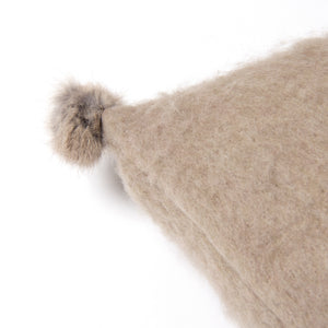 Rabbit Fur Pom Pom Wool Pillow