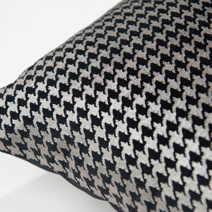 Small Metallic Houndstooth Velvet Pillow Cover