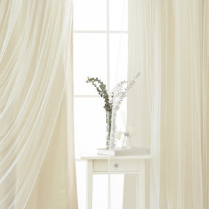 Tulle Overlay Blackout Curtains